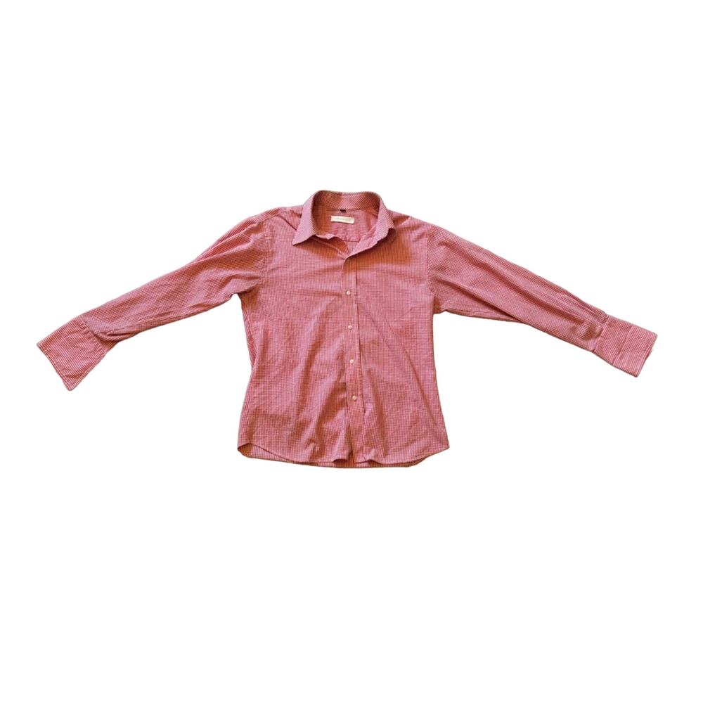 Paco rabanne vintage red gingham long sleeve men’s button down shirt sz M